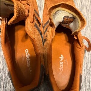 Adidas Orange and Tan Suede Kick Ass edition Sneakers
